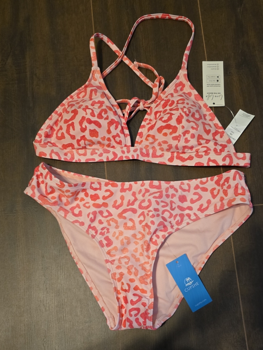 Brand New Cupshe Pink Cheetah Print Bikini